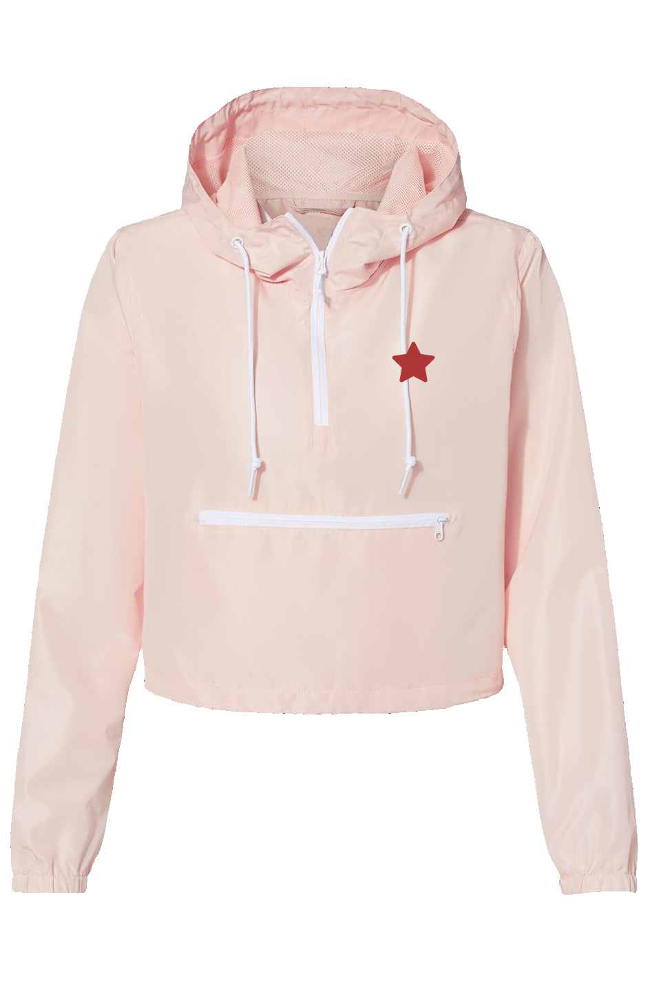 Youth Lightweight Pullover Crop Windbreaker Blush