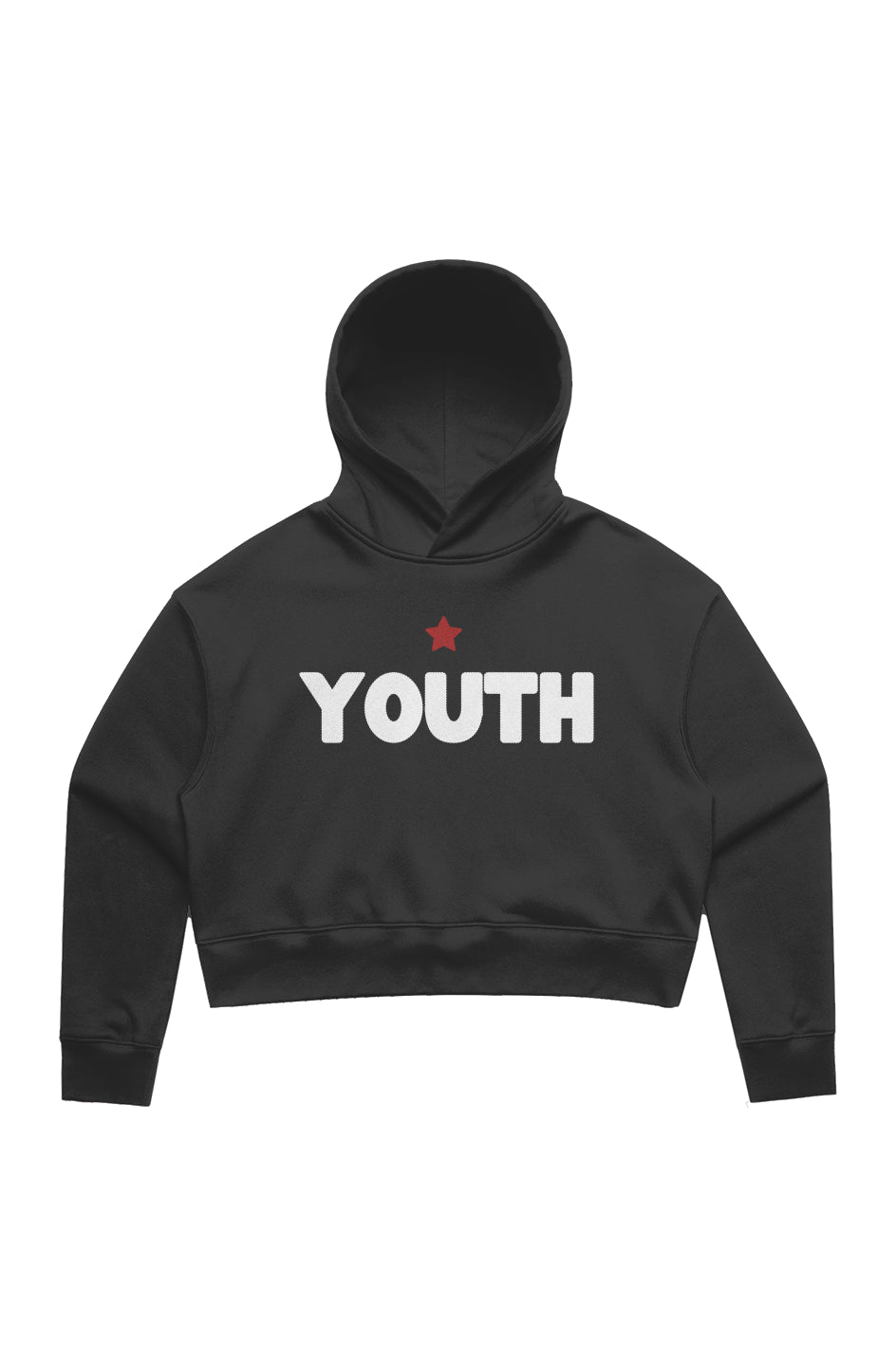 Youth Wo's Relax Crop Hood Black