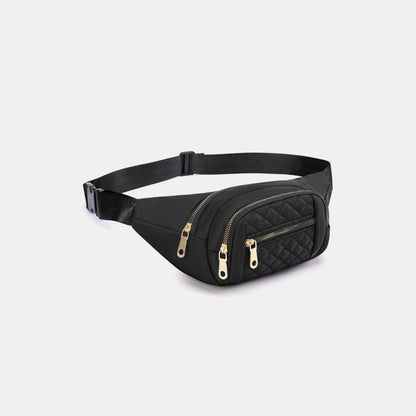 Youth NY Zenana Quilted Multi Pocket Waist Belt Bag