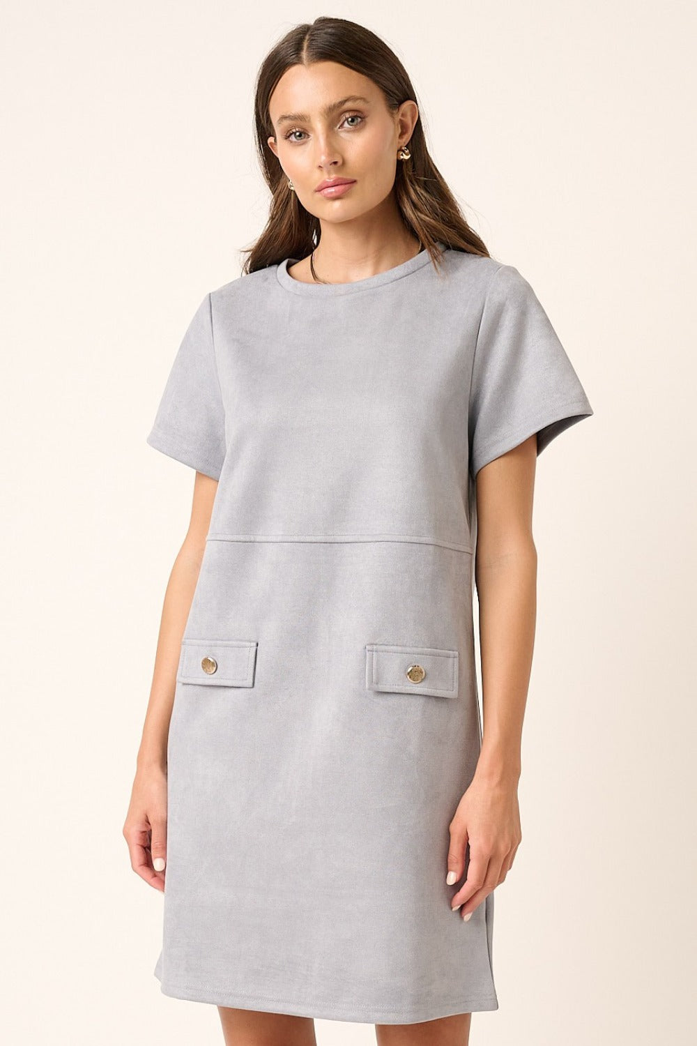 Youth NY  Suede Short Sleeve Mini Dress