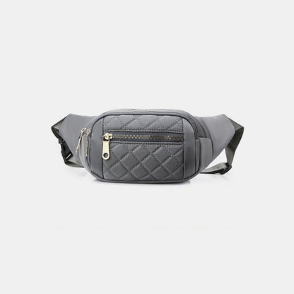 Youth NY Zenana Quilted Multi Pocket Waist Belt Bag