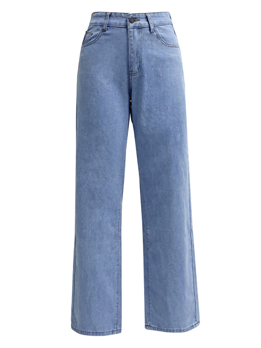 Youth Brand High Waist Washed Straight Leg Jeans